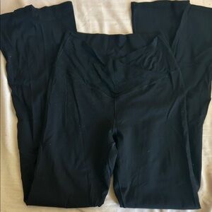 High-Rise Black Stretch Flared Leggings